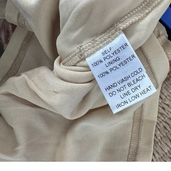 Enchanted Garden Floral Chiffon Peasant Top Small 100% Polyester Natural - Picture 9 of 13